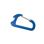 Bottle opener carabiner for athletes and hiking blue colour