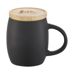 Ceramic mug with wooden base or lid 400 ml second front view