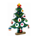 Small decorative Christmas tree with 12 pendants for xmas green colour view with print area
