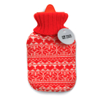 Hot water bottle, Nordic red & white design for promotions red colour view with print area