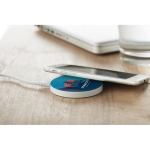 Wireless white charging station for phones white colour main ambient view