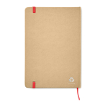 A5 notebook, recycled paper, cardboard cover red colour second view