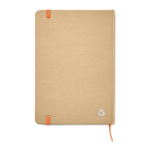 A5 notebook, recycled paper, cardboard cover orange colour second view
