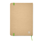 A5 notebook, recycled paper, cardboard cover lime colour second view
