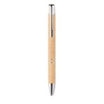 Recyclable wheat straw ballpoint pen with blue ink orange colour third view