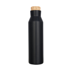 Steel bottle with cork lid, 590 ml black colour