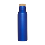 Steel bottle with cork lid, 590 ml blue colour