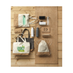 Steel bottle with cork lid, 590 ml white colour lifestyle image