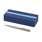High-quality steel pen with blue ink, Waterman Hémisphère gold colour