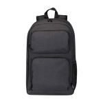 Corporate backpack for laptop made of 600D polyester, 15.6” dark grey colour second front view
