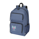 Corporate backpack for laptop made of 600D polyester, 15.6” navy-blue colour