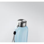 Printed, leak-proof water bottle, recycled plastic, 500 ml transparent light blue colour fourth photographic view
