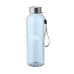 Printed, leak-proof water bottle, recycled plastic, 500 ml transparent light blue colour main view