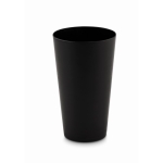 Reusable PP cup with frosted finish surface, 500 ml black colour