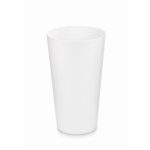 Reusable PP cup with frosted finish surface, 500 ml white colour