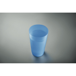 Reusable PP cup with frosted finish surface, 500 ml transparent blue colour