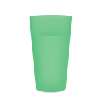 Reusable PP cup with frosted finish surface, 500 ml transparent green colour