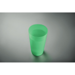 Reusable PP cup with frosted finish surface, 500 ml transparent green colour
