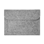 Affordable document bag made of RPET felt with Velcro fastener grey colour