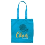 Affordable tote bag in bright colours for events, 180 g/m2 turquoise colour second main view