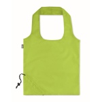 Foldable bag made from recycled plastic, Strawberry RPET lime colour third view