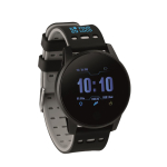 Waterproof smartwatch with pedometer for sports events grey colour view with print area