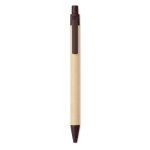 Eco-friendly paper ballpoint pen with blue ink brown colour second view