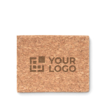 Notepad set with cork cover with sticky notes view with print area