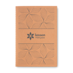 Eco A5 notebook with cardboard cover, cream pages beige colour second main view