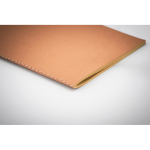 Eco A5 notebook with cardboard cover, cream pages beige colour fourth view
