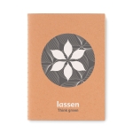 Eco A6 notebook with cardboard cover, cream pages beige colour second main view