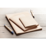 Eco A6 notebook with cardboard cover, cream pages beige colour ambient view
