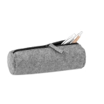 Simple pencil case made of RPET felt grey colour third view