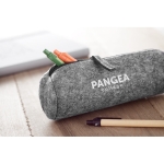 Simple pencil case made of RPET felt grey colour main ambient view