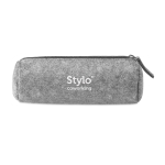 Simple pencil case made of RPET felt grey colour