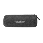 Simple pencil case made of RPET felt dark grey colour main view