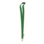 RPET lanyard with metal carabiner and safety clasp, 20mm green colour