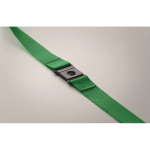 RPET lanyard with metal carabiner and safety clasp, 20mm green colour sixth photographic view