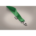 RPET lanyard with metal carabiner and safety clasp, 20mm green colour seventh photographic view