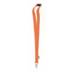 RPET lanyard with metal carabiner and safety clasp, 20mm orange colour