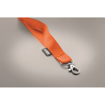 RPET lanyard with metal carabiner and safety clasp, 20mm orange colour seventh photographic view