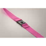 RPET lanyard with metal carabiner and safety clasp, 20mm pink colour sixth photographic view