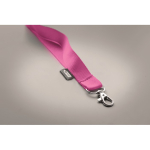 RPET lanyard with metal carabiner and safety clasp, 20mm pink colour seventh photographic view