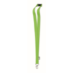 RPET lanyard with metal carabiner and safety clasp, 20mm apple green colour