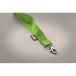 RPET lanyard with metal carabiner and safety clasp, 20mm apple green colour seventh photographic view