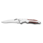 Wooden and steel pocket knife with safety lock dark wood colour third view