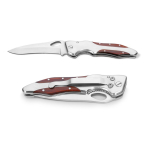 Wooden and steel pocket knife with safety lock various colours