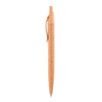 Eco ballpoint pen wheat straw with blue ink orange colour