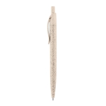 Eco ballpoint pen wheat straw with blue ink light wood colour