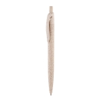 Eco ballpoint pen wheat straw with blue ink light wood colour second view
